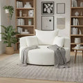 Whisen Swivel Accent Chair, Round Sofa Chair, 360 Rotation, Plush Removable Pillows & Luxurious Chenille Upholstery - Beige