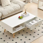 Table basse de ferme TUYOHW avec tiroir coulissant, table d'appoint de 40,9 pouces avec pieds en bois massif, table basse pour salon, capacité de 220 lb