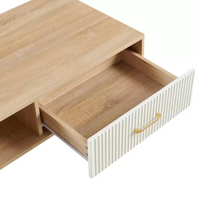 Table basse de ferme TUYOHW avec tiroir coulissant, table d'appoint de 40,9 pouces avec pieds en bois massif, table basse pour salon, capacité de 220 lb