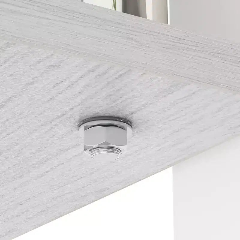 Table basse rectangulaire à 2 niveaux en verre trempé — Brun/Blanc, Gris/Noir, Gris/Blanc