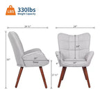 Chaise de salle à manger capitonnée à dossier haut, 1 place, similicuir et lin, plusieurs couleurs
