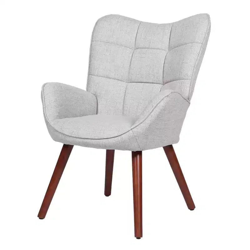 Chaise de salle à manger capitonnée à dossier haut, 1 place, similicuir et lin, plusieurs couleurs