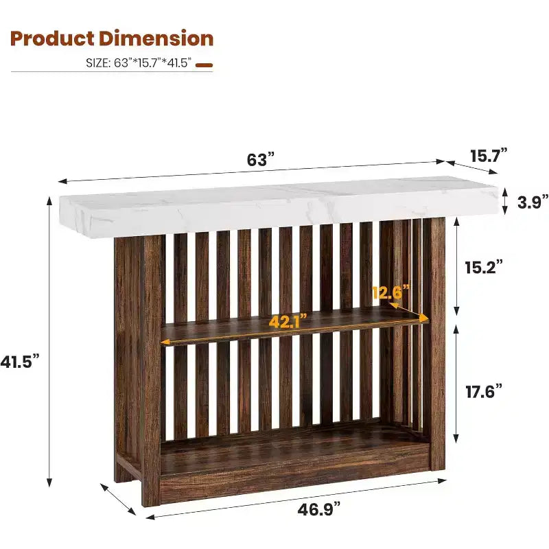 Table de bar de 160 cm avec étagères à 2 niveaux, Gris/Blanc et Noir/Noyer, Peut accueillir jusqu'à 8 personnes