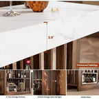 Table de bar de 160 cm avec étagères à 2 niveaux, Gris/Blanc et Noir/Noyer, Peut accueillir jusqu'à 8 personnes