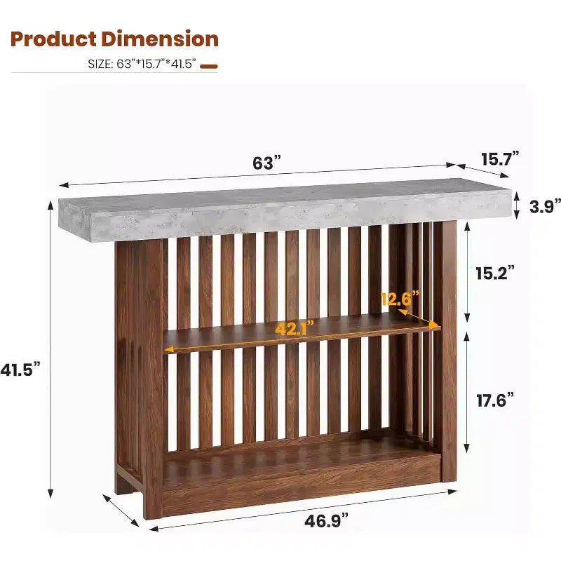 Table de bar de 160 cm avec étagères à 2 niveaux, Gris/Blanc et Noir/Noyer, Peut accueillir jusqu'à 8 personnes