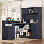 ModernLuxe Computer Desk Study/Gaming Workstation L-Shaped Corner Office Table with Built-In Outlet, Storage Drawers & Bookshelf