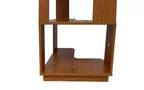Étagère d'angle en forme de L à 6 niveaux – Marron foncé / Chêne foncé / Rouge foncé / Gris clair / Chêne clair