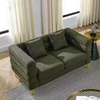 Canapé causeuse moderne 60" Teddy Deep Seat avec pieds en métal doré, grand canapé 2 places pour petit salon ou appartement-Panipeachy