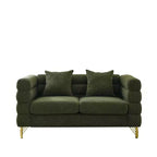 Canapé causeuse moderne 60" Teddy Deep Seat avec pieds en métal doré, grand canapé 2 places pour petit salon ou appartement-Panipeachy