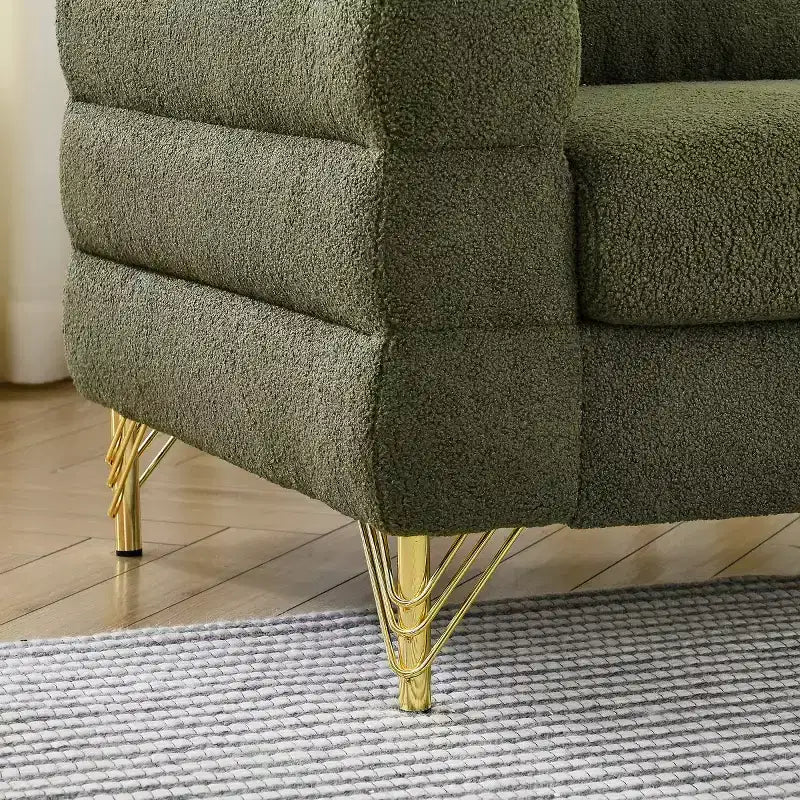 Canapé causeuse moderne 60" Teddy Deep Seat avec pieds en métal doré, grand canapé 2 places pour petit salon ou appartement-Panipeachy