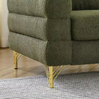 Canapé causeuse moderne 60" Teddy Deep Seat avec pieds en métal doré, grand canapé 2 places pour petit salon ou appartement-Panipeachy