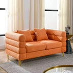 Canapé causeuse moderne 60" Teddy Deep Seat avec pieds en métal doré, grand canapé 2 places pour petit salon ou appartement-Panipeachy