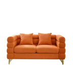 Canapé causeuse moderne 60" Teddy Deep Seat avec pieds en métal doré, grand canapé 2 places pour petit salon ou appartement-Panipeachy