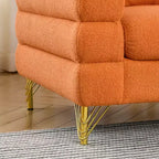 Canapé causeuse moderne 60" Teddy Deep Seat avec pieds en métal doré, grand canapé 2 places pour petit salon ou appartement-Panipeachy
