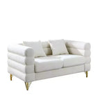 Canapé causeuse moderne 60" Teddy Deep Seat avec pieds en métal doré, grand canapé 2 places pour petit salon ou appartement-Panipeachy