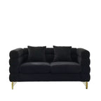 Canapé causeuse moderne 60" Teddy Deep Seat avec pieds en métal doré, grand canapé 2 places pour petit salon ou appartement-Panipeachy