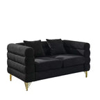 Canapé causeuse moderne 60" Teddy Deep Seat avec pieds en métal doré, grand canapé 2 places pour petit salon ou appartement-Panipeachy