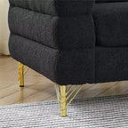 Canapé causeuse moderne 60" Teddy Deep Seat avec pieds en métal doré, grand canapé 2 places pour petit salon ou appartement-Panipeachy
