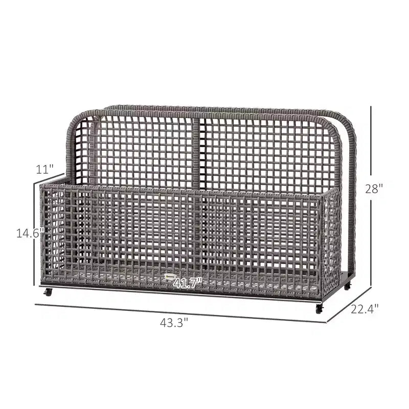 Rangement pour flotteurs de piscine, Desserte de piscine, avec roulettes, 43.25 L x 22.5 l x 28 H