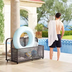 Rangement pour flotteurs de piscine, Desserte de piscine, avec roulettes, 43.25 L x 22.5 l x 28 H
