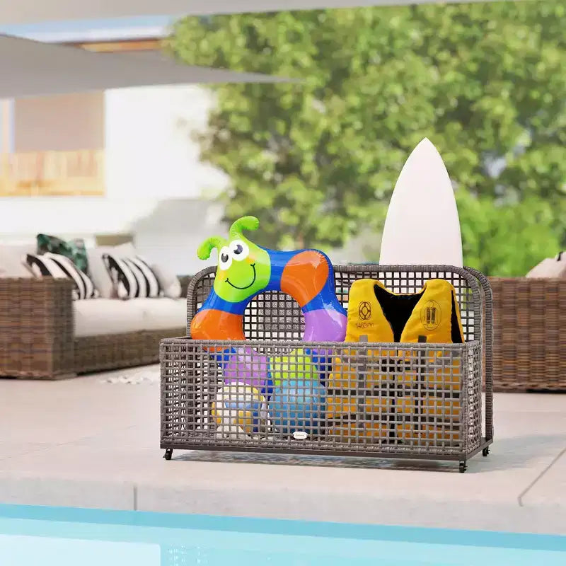 Rangement pour flotteurs de piscine, Desserte de piscine, avec roulettes, 43.25 L x 22.5 l x 28 H