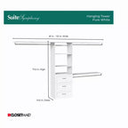 Organisateur de placard modulaire blanc – 3 tiroirs et 3 étagères, 1 personne