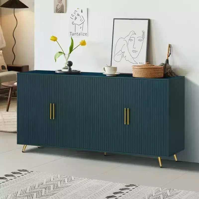 Meuble TV et armoire de rangement vintage blanc antique/vert pour téléviseurs jusqu'à 65 pouces
