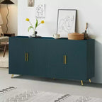 Meuble TV et armoire de rangement vintage blanc antique/vert pour téléviseurs jusqu'à 65 pouces