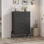 4+2 Dresser for Bedroom, Freestanding 46.6 in Tall Drawer Dresser with Storage, Wooden Closet Storage Chest