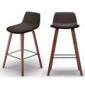 Set of 2 26" Maire Counter Height Barstools Distressed Brown - WyndenHall: Retro Urban, Low-Profile Back, Bentwood Legs