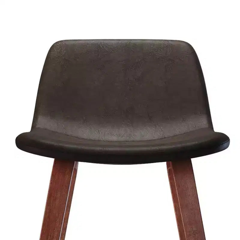 Lot de 2 tabourets de bar 66 cm Maire marron vieilli – WyndenHall : style urbain rétro, dossier bas, pieds en bois courbé