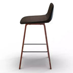 Lot de 2 tabourets de bar 66 cm Maire marron vieilli – WyndenHall : style urbain rétro, dossier bas, pieds en bois courbé