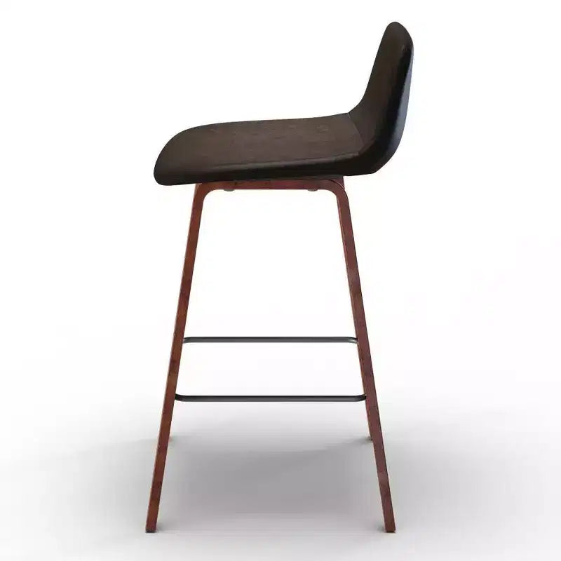 Lot de 2 tabourets de bar 66 cm Maire marron vieilli – WyndenHall : style urbain rétro, dossier bas, pieds en bois courbé