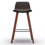 Lot de 2 tabourets de bar 66 cm Maire marron vieilli – WyndenHall : style urbain rétro, dossier bas, pieds en bois courbé
