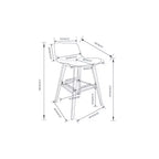 Lot de 2 tabourets de bar 66 cm Maire marron vieilli – WyndenHall : style urbain rétro, dossier bas, pieds en bois courbé