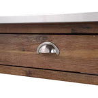 Desserte de cuisine Sonoma avec plateau en acier inoxydable brossé filaire couleur bois de grange marron - Boraam : Mid-Century Modern, 2 tiroirs, 2 étagères
