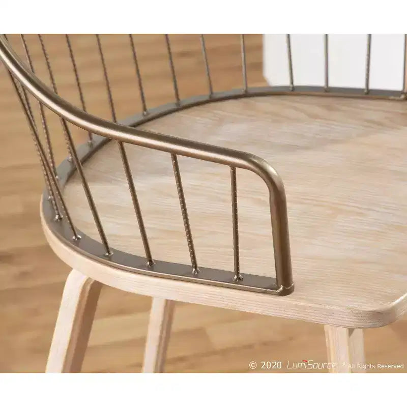 Tabouret de comptoir à dossier à lattes délavé noir/blanc avec accoudoirs, 1 place