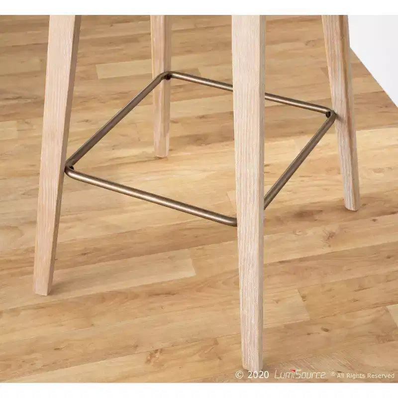 Tabouret de comptoir à dossier à lattes délavé noir/blanc avec accoudoirs, 1 place