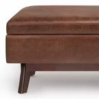 Petit pouf de rangement rectangulaire et bancs Ethan - WyndenHall