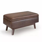 Petit pouf de rangement rectangulaire et bancs Ethan - WyndenHall