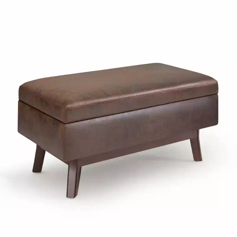Petit pouf de rangement rectangulaire et bancs Ethan - WyndenHall