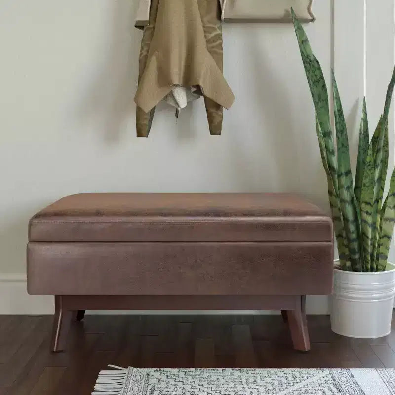 Small Ethan Rectangular Storage Ottoman and benches - WyndenHall