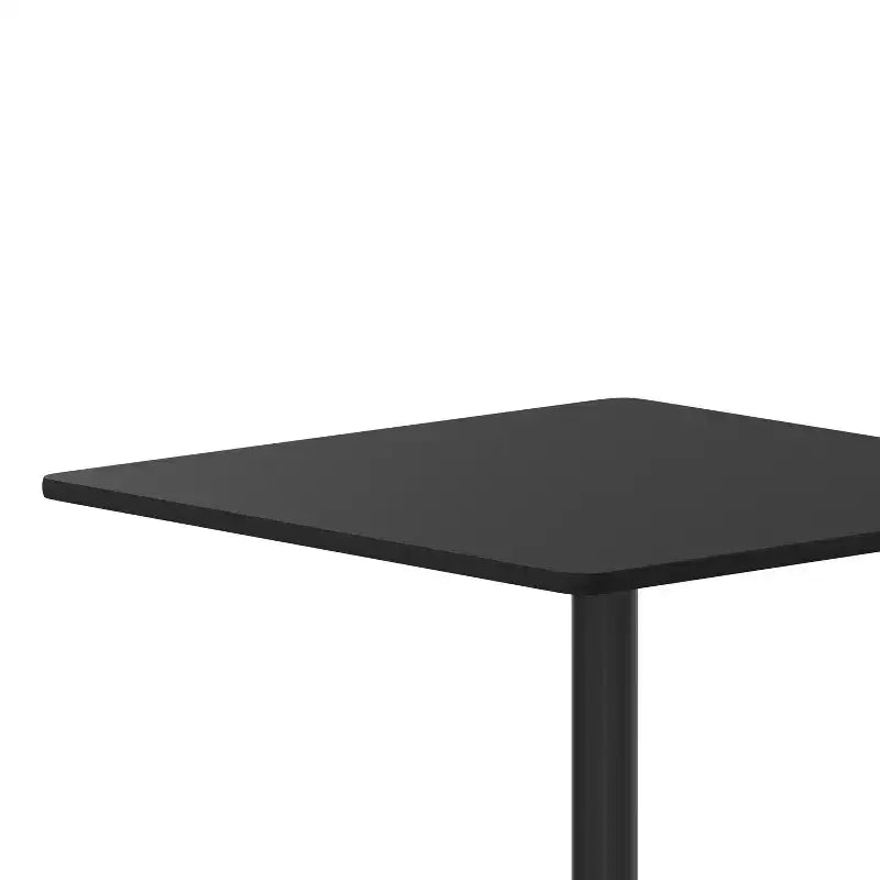 Table de salle à manger carrée stratifiée pour 4 personnes, coloris noir / acajou / naturel / noyer — Piétement en X
