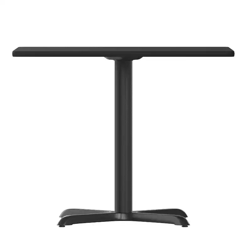 Table de salle à manger carrée stratifiée pour 4 personnes, coloris noir / acajou / naturel / noyer — Piétement en X
