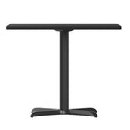 Table de salle à manger carrée stratifiée pour 4 personnes, coloris noir / acajou / naturel / noyer — Piétement en X