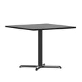 Table de salle à manger carrée stratifiée pour 4 personnes, coloris noir / acajou / naturel / noyer — Piétement en X