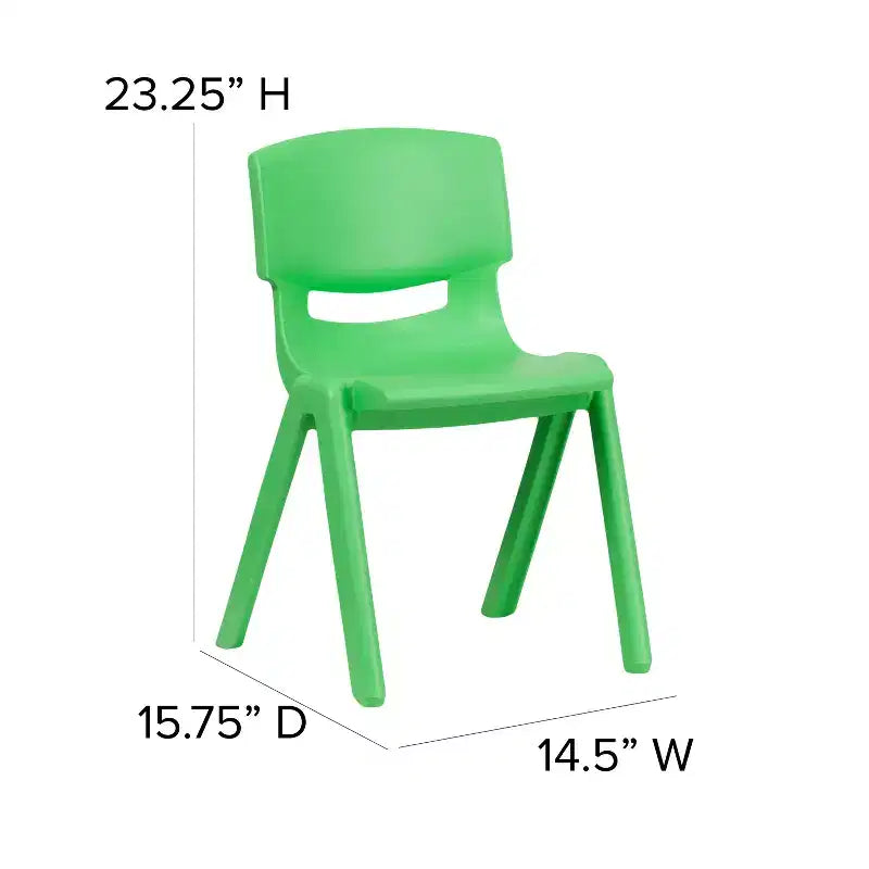 Lot de 2 chaises empilables sans accoudoirs pour enfants – Bleu / Vert / Naturel / Rouge