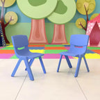 Lot de 2 chaises empilables sans accoudoirs pour enfants – Bleu / Vert / Naturel / Rouge
