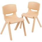 Lot de 2 chaises empilables sans accoudoirs pour enfants – Bleu / Vert / Naturel / Rouge