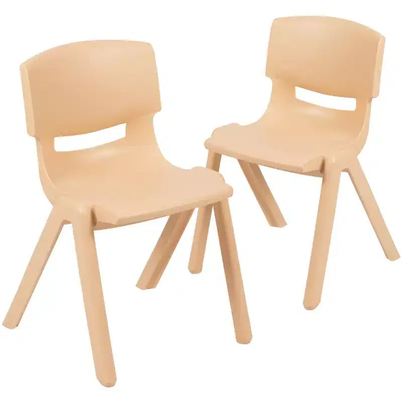 Lot de 2 chaises empilables sans accoudoirs pour enfants – Bleu / Vert / Naturel / Rouge